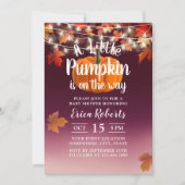 Burgundy Autumn Little Pumpkin Baby Shower Einladung (Vorderseite)