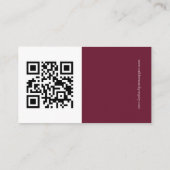 Burgundy Autumn Watercolor QR Info Wedding Begleitkarte (Rückseite)