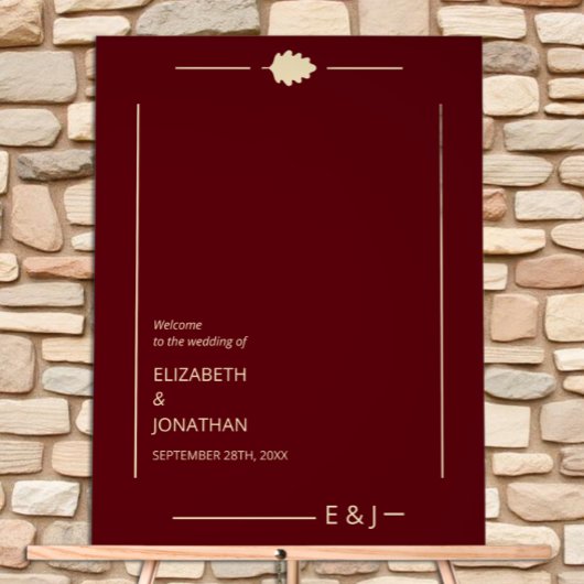 Burgundy Autumn Wedding Acrylschild