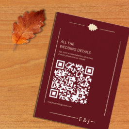 Burgundy Autumn Wedding Details Begleitkarte