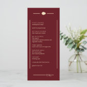 Burgundy Autumn Wedding Menükarte (Stehend Vorderseite)