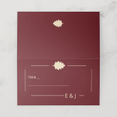 Burgundy Autumn Wedding Platzkarte (Außenseite Aufgefaltet)