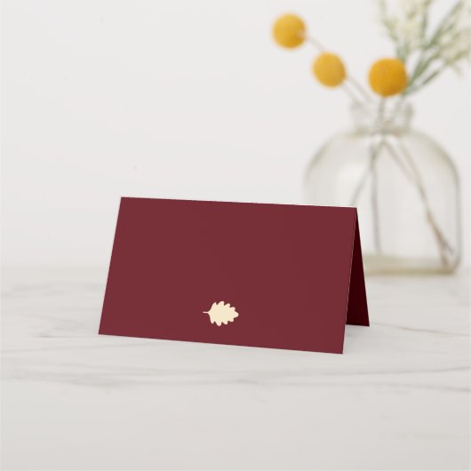 Burgundy Autumn Wedding Platzkarte (Rückseite)