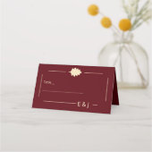 Burgundy Autumn Wedding Platzkarte (Vorderseite)