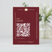 Burgundy Autumn Wedding Registry Begleitkarte (Stehend Vorderseite)