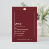 Burgundy Autumn Wedding RSVP Karte (Stehend Vorderseite)