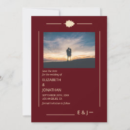 Burgundy Autumn Wedding Save The Date