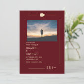 Burgundy Autumn Wedding Save The Date (Stehend Vorderseite)
