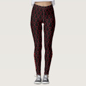 Burgundy Awareness Ribbon Art Custom Word Leggings (Vorderseite)
