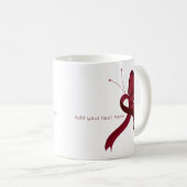 Burgundy Awareness Ribbon Butterfly Tasse (VorderseiteRechts)