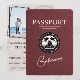 Burgundy Bahamas Passport Save the Date
