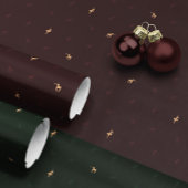 Burgundy ballerina and reindeer wrapping paper geschenkpapier