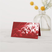 Burgundy Bamboo Blätter Double Xi Chinesische Hoch Platzkarte (Rückseite)