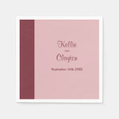 Burgundy Bar Ivory Wedding Serviette (Vorderseite)
