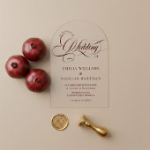 Burgundy Baroque Elegant Wedding Acryleinladungen
