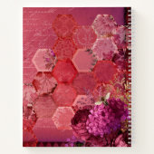 Burgundy Bee Floral Girly Chic Modern Name Notizblock (Rückseite)