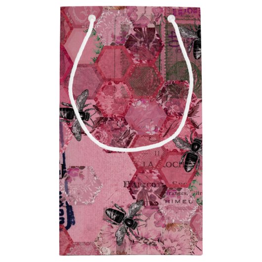 Burgundy Bee Series Design 12 Kleine Geschenktüte (Rückseite)