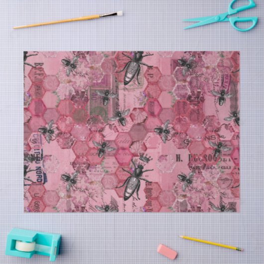 Burgundy Bee Series Design 12 Seidenpapier (Basteln)