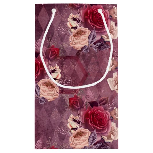 Burgundy Bee Series Design Eleven Kleine Geschenktüte (Rückseite)