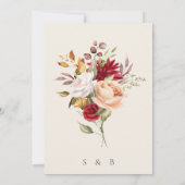 Burgundy Beige Einladung zur Hochzeit der Flora (Rückseite)