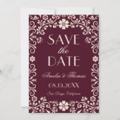 Burgundy Beige Mexican Wedding  Save The Date (Vorderseite)
