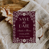 Burgundy Beige Mexican Wedding  Save The Date