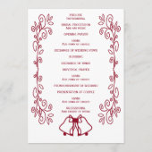 Burgundy Bells Scrollwork Design Wedding Programm (Rückseite)