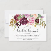 Burgundy Berry All Seasons Brautparty Brunch Einladung (Vorderseite)