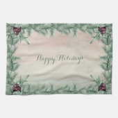 Burgundy Berry Holly & Berry Kitchen Towel Geschirrtuch (Horizontal)