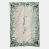 Burgundy Berry Holly & Berry Kitchen Towel Geschirrtuch (Vertikal)