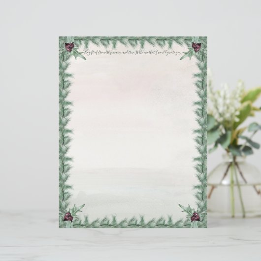 Burgundy Berry Holly Pine Christmas (Stehend Vorderseite)