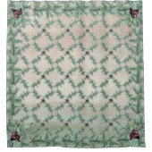 Burgundy Berry Holly Pine Christmas Duschvorhang (Vorderseite)