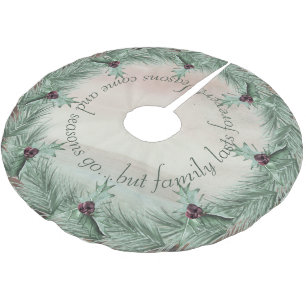 Burgundy Berry Holly Pine Christmas Polyester Weihnachtsbaumdecke