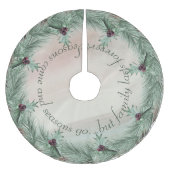 Burgundy Berry Holly Pine Christmas Polyester Weihnachtsbaumdecke (Vorderseite)