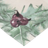 Burgundy Berry Holly Pine Christmas Tablecloth Tischdecke (Schrägansicht)