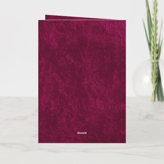 Burgundy Berry Velvet White Folded Wedding Program Programm (Rückseite)