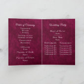 Burgundy Berry Velvet White Folded Wedding Program Programm (Innenseite)