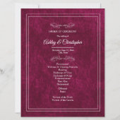 Burgundy Berry Velvet White Wedding Program (Vorderseite)