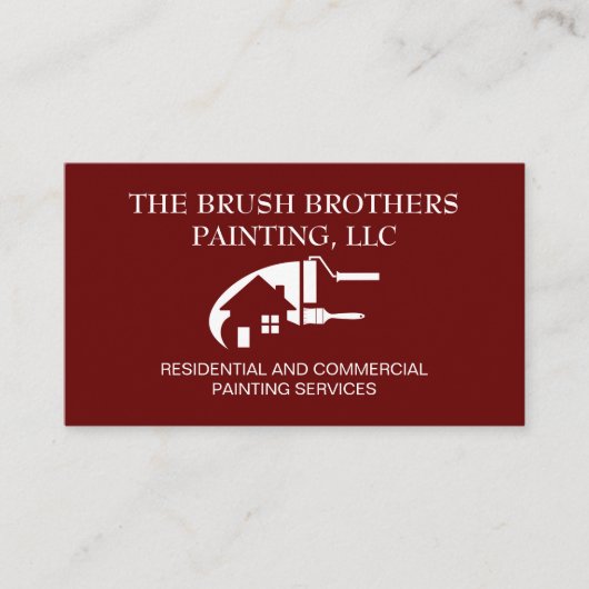 Burgundy Beruflich House Painter Business Card Visitenkarte (Vorderseite)