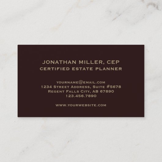 Burgundy Beruflich Luxus-Logo-Visitenkarte Visitenkarte (Rückseite)