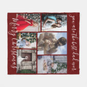 Burgundy Best Vater Ever fröhliche Weihnachten Fleecedecke (Vorderseite (Horizontal))