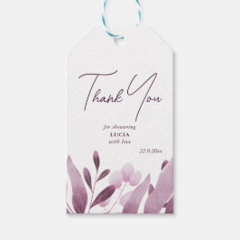 Burgundy Big Blätter Brautparty Vielen Dank Geschenkanhänger