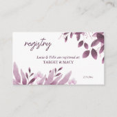 Burgundy Big Blätter Hochzeitkarte Begleitkarte (Vorderseite)