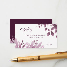 Burgundy Big Blätter Hochzeitkarte Begleitkarte