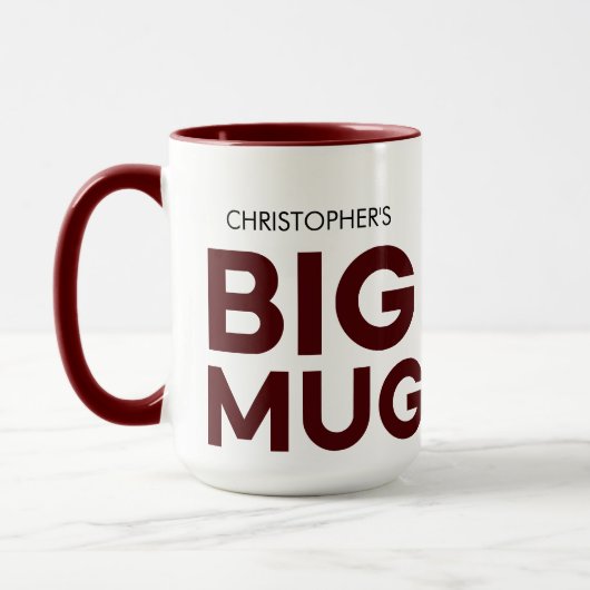 Burgundy Big Tasse | Große Tasse | INDIVIDUELLE NA (Links)