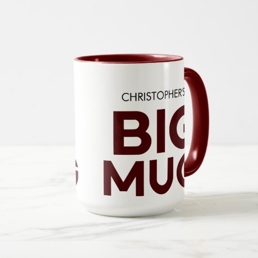Burgundy Big Tasse | Große Tasse | INDIVIDUELLE NA (VorderseiteRechts)