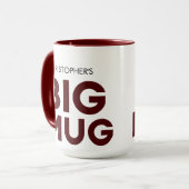 Burgundy Big Tasse | Große Tasse | INDIVIDUELLE NA (Vorderseite Links)