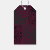 Burgundy & Black Dark Garden Gothic Glam Wedding Geschenkanhänger (Rückseite)
