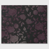 Burgundy Black Floral Ombre Elegant Geschenkpapier (Flach)