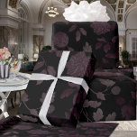 Burgundy Black Floral Ombre Elegant Geschenkpapier<br><div class="desc">Ein weinrotes und schwarzes,  blumenfarbenes Papier.</div>